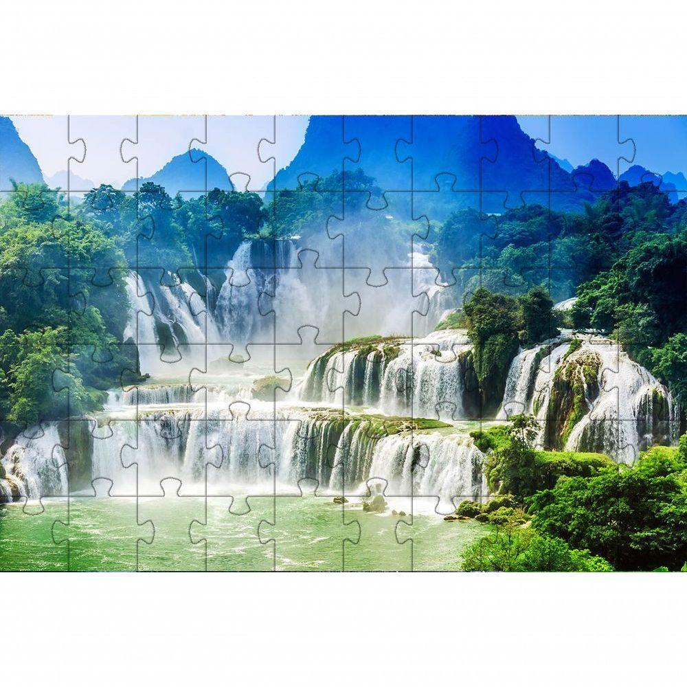Kit 2 Quebra-cabeça Inclusivos Cachoeiras Do Mundo Em 60 Peças - 2
