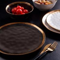 Prato Raso Em Porcelana Dubai 25cm Wolff Preto E Dourado - 3