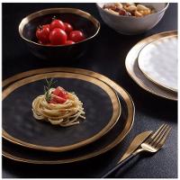 Prato Raso Em Porcelana Dubai 25cm Wolff Preto E Dourado - 7