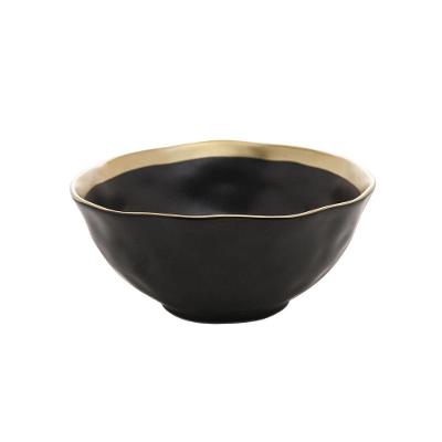 Bowl Em Porcelana Dubai 450ml Wolff Preto E Dourado