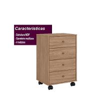 Gaveteiro 4 Gavetas Com Rodizios Office Estônia - Amendola-grafito - 5