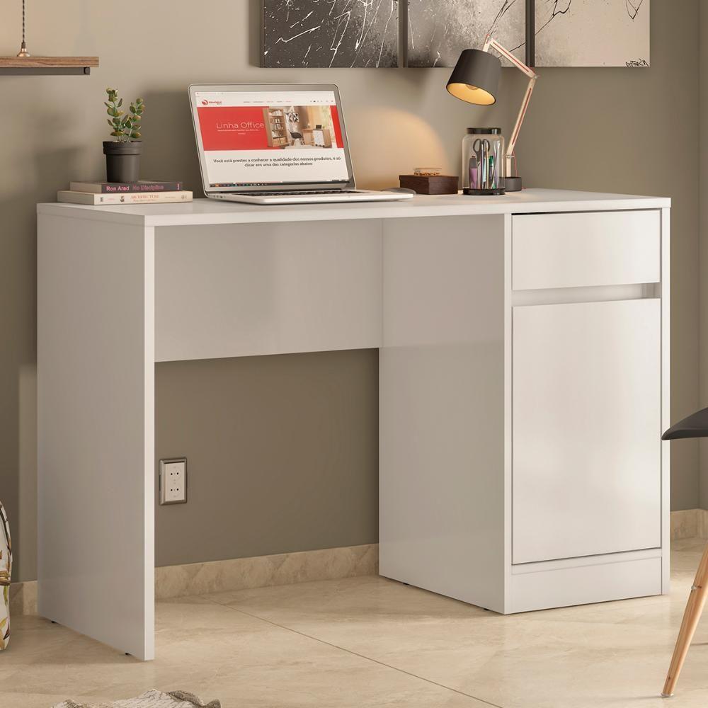 Escrivaninha 1 Porta 1 Gaveta Office Bélgica - Branco - 1