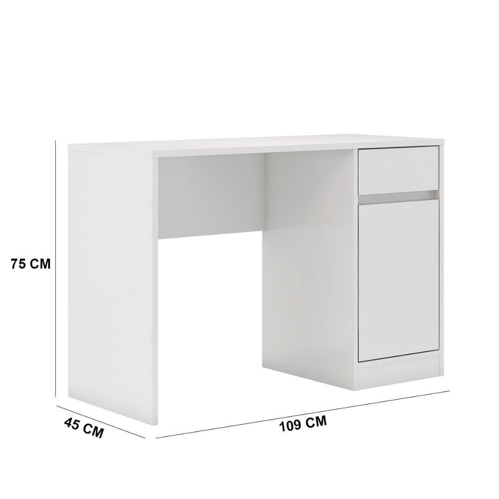 Escrivaninha 1 Porta 1 Gaveta Office Bélgica - Branco - 2