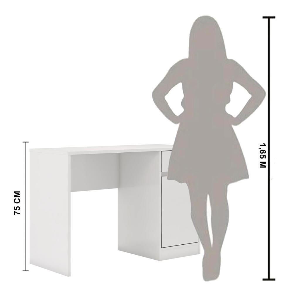 Escrivaninha 1 Porta 1 Gaveta Office Bélgica - Branco - 3