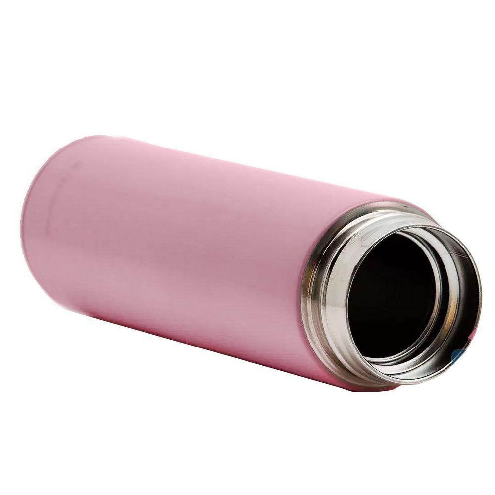 Garrafa Térmica Inox 500ml Quente Frio Tampa Rosa Nº12 - 1