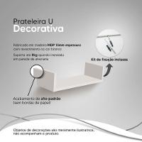Kit 3 Prateleiras Nichos Em U 60 X 15cm Branca Suporte Invisível