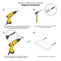 Kit 3 Prateleiras Nichos Em U 60 X 15cm Branca Suporte Invisível - 6