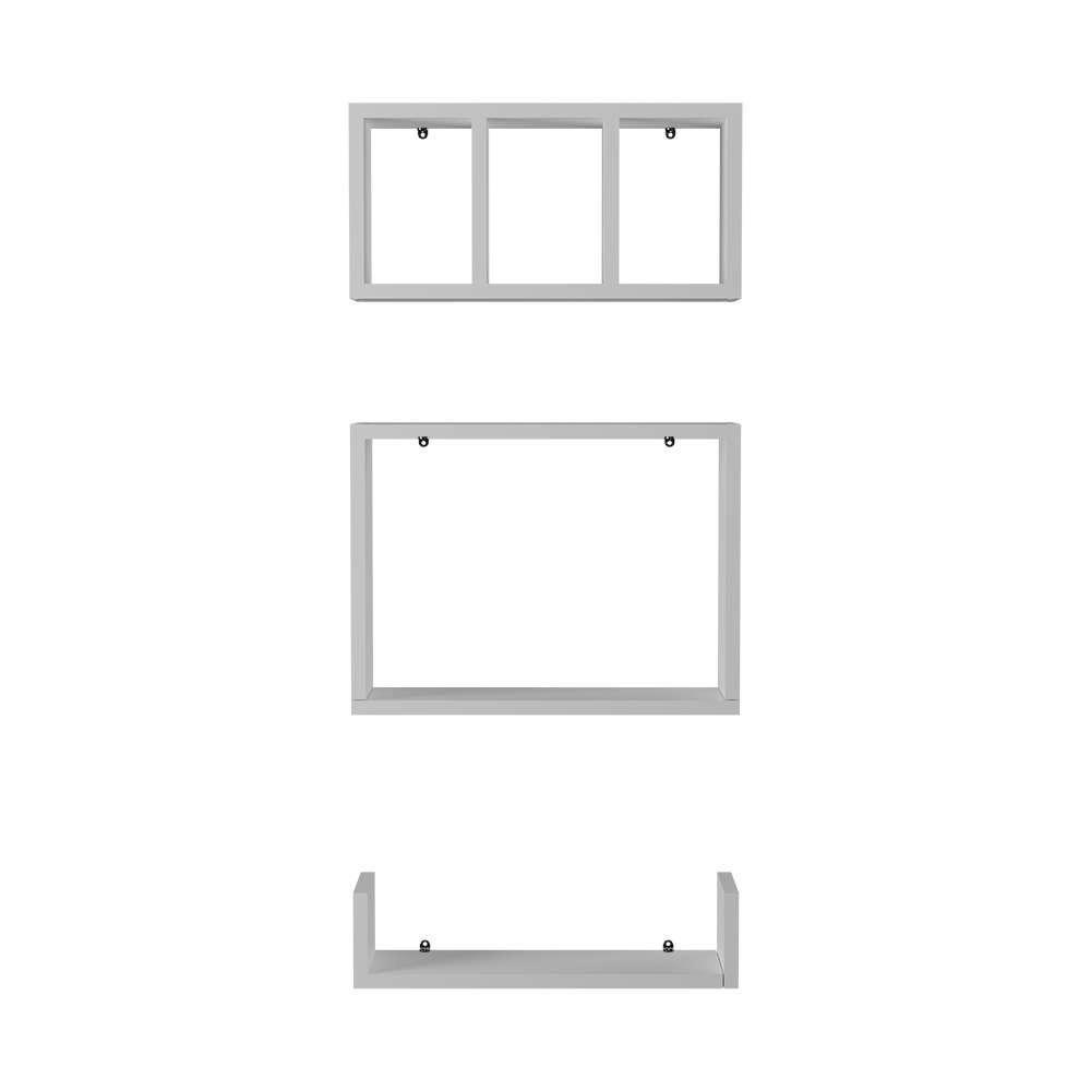 Conjunto Kit 3 Nichos Prateleiras Decorativas Branca Para Banheiro - 6