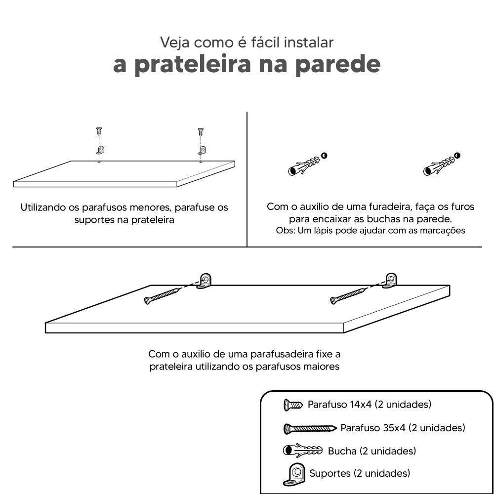 Conjunto Kit 3 Nichos Prateleiras Decorativas Preta Para Banheiro - 5