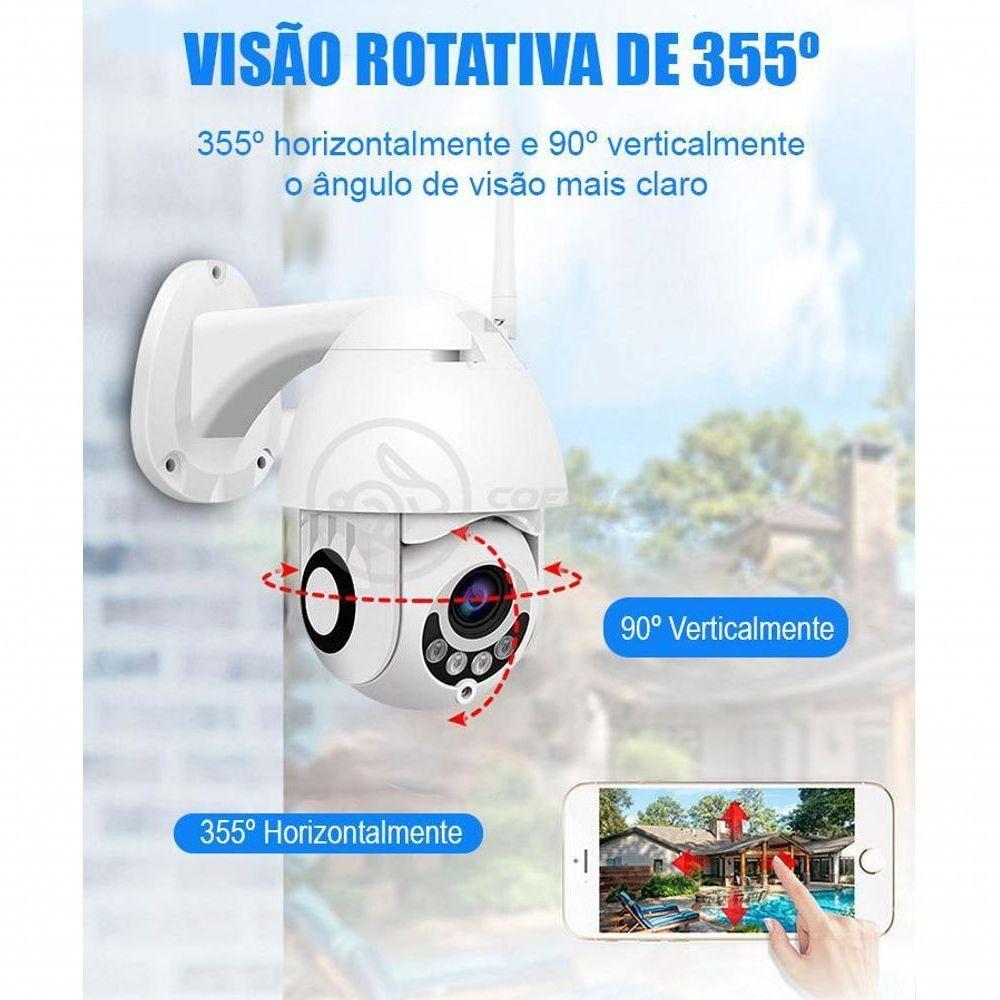 Câmera Ip Rotativa Speed Dome 355º Prova Dágua Wifi Hd 1080p - 4