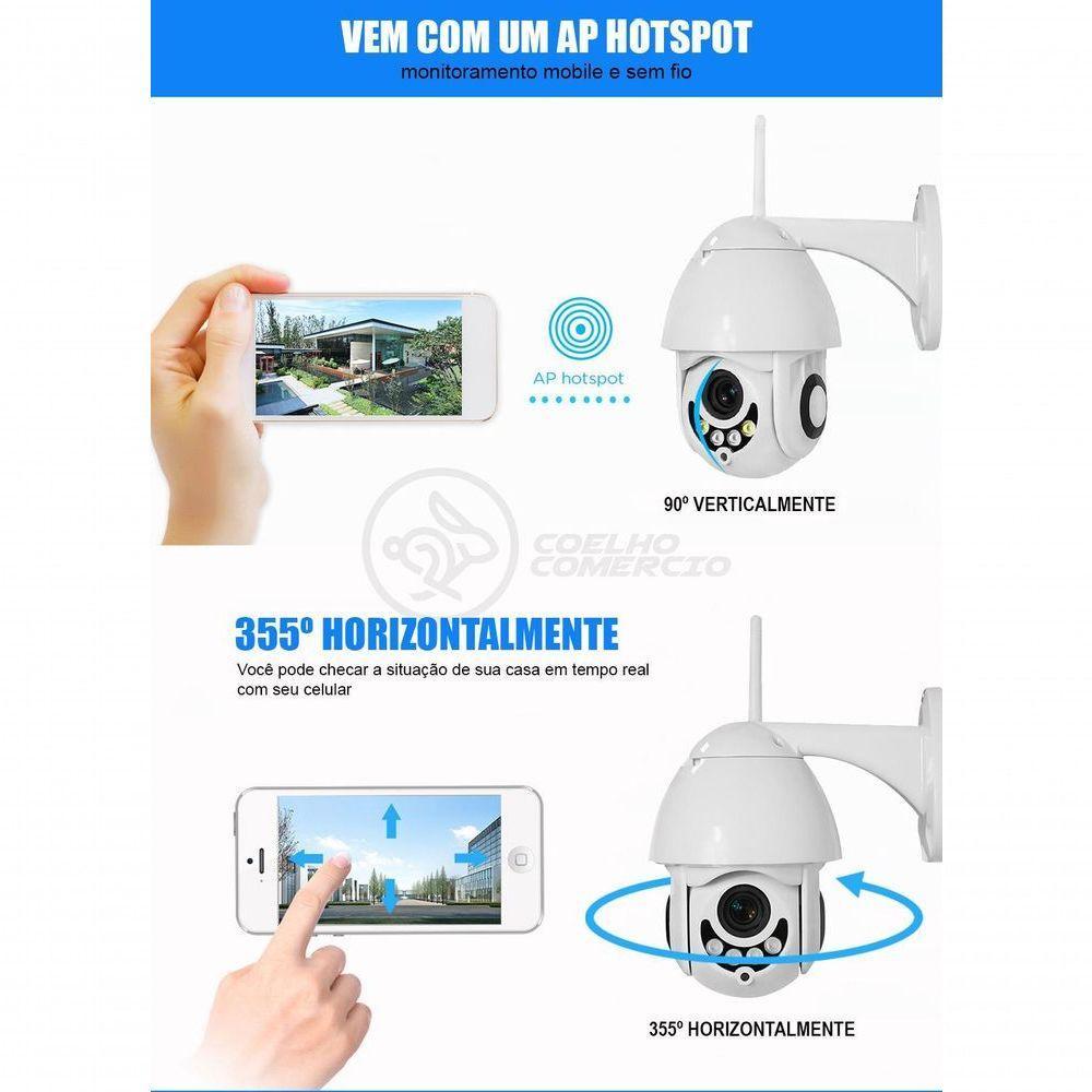 Câmera Ip Rotativa Speed Dome 355º Prova Dágua Wifi Hd 1080p - 6