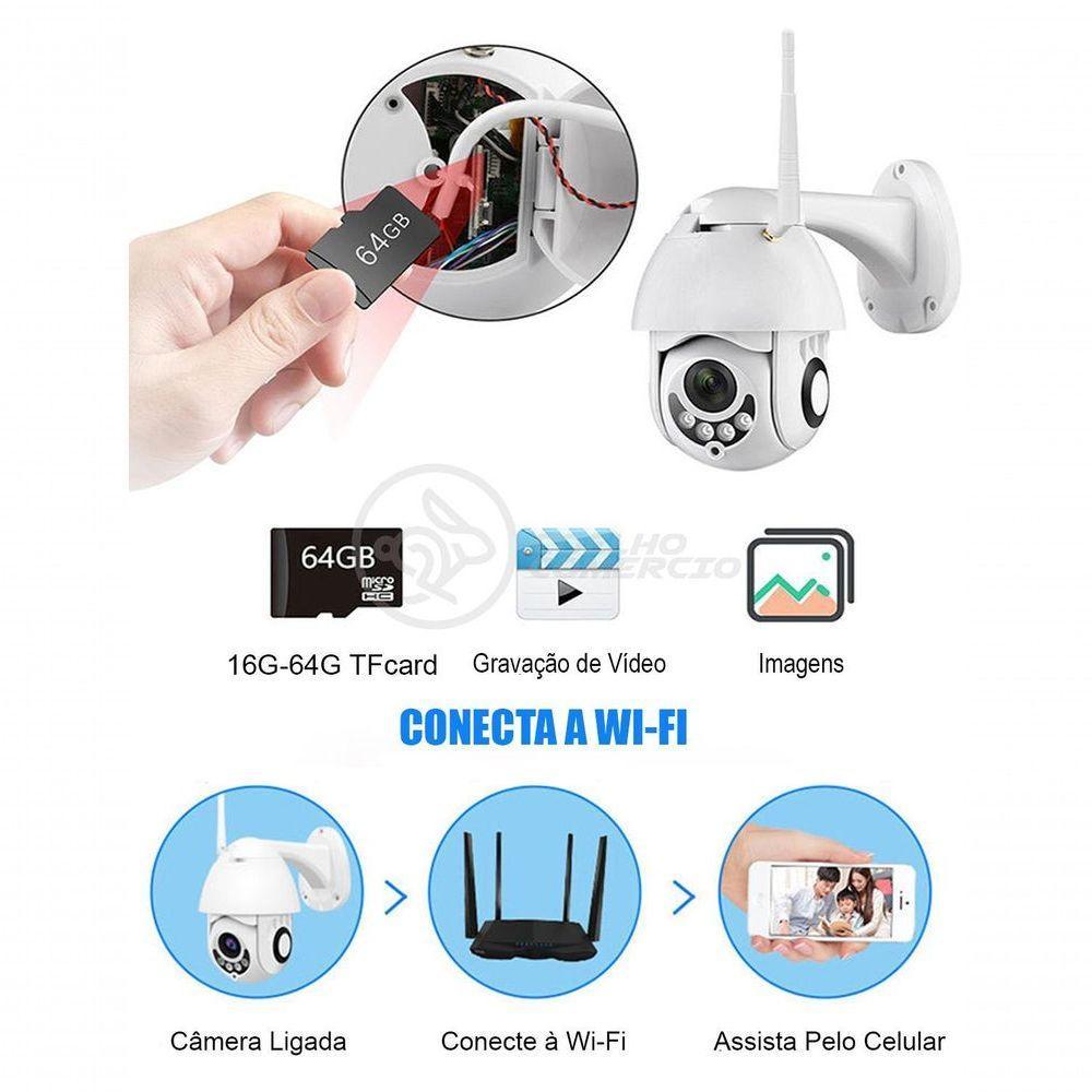 Câmera Ip Rotativa Speed Dome 355º Prova Dágua Wifi Hd 1080p - 3