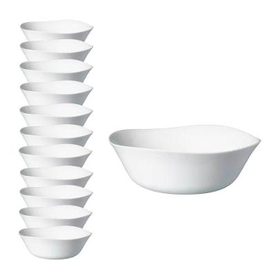 Jogo 12 Bowl De Vidro Opalino Branco Quadrado Tigela Molho Sobremesa 12cm Em Casa Tem