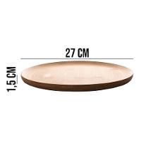Jogo 12 Prato Raso De Bambu Natural Ecológico Pratinho Madeira Lyor 27cm - 5