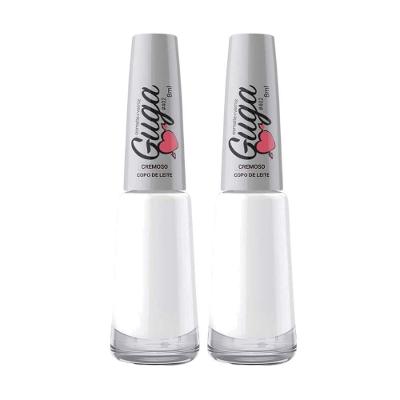 Kit 2 Esmalte Para Unhas Cremoso Copo De Leite Branco 8ml Guga