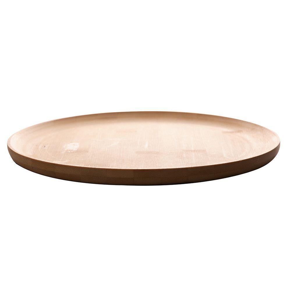 Jogo 8 Prato Raso De Bambu Natural Ecológico Pratinho Madeira Lyor 27cm - 3