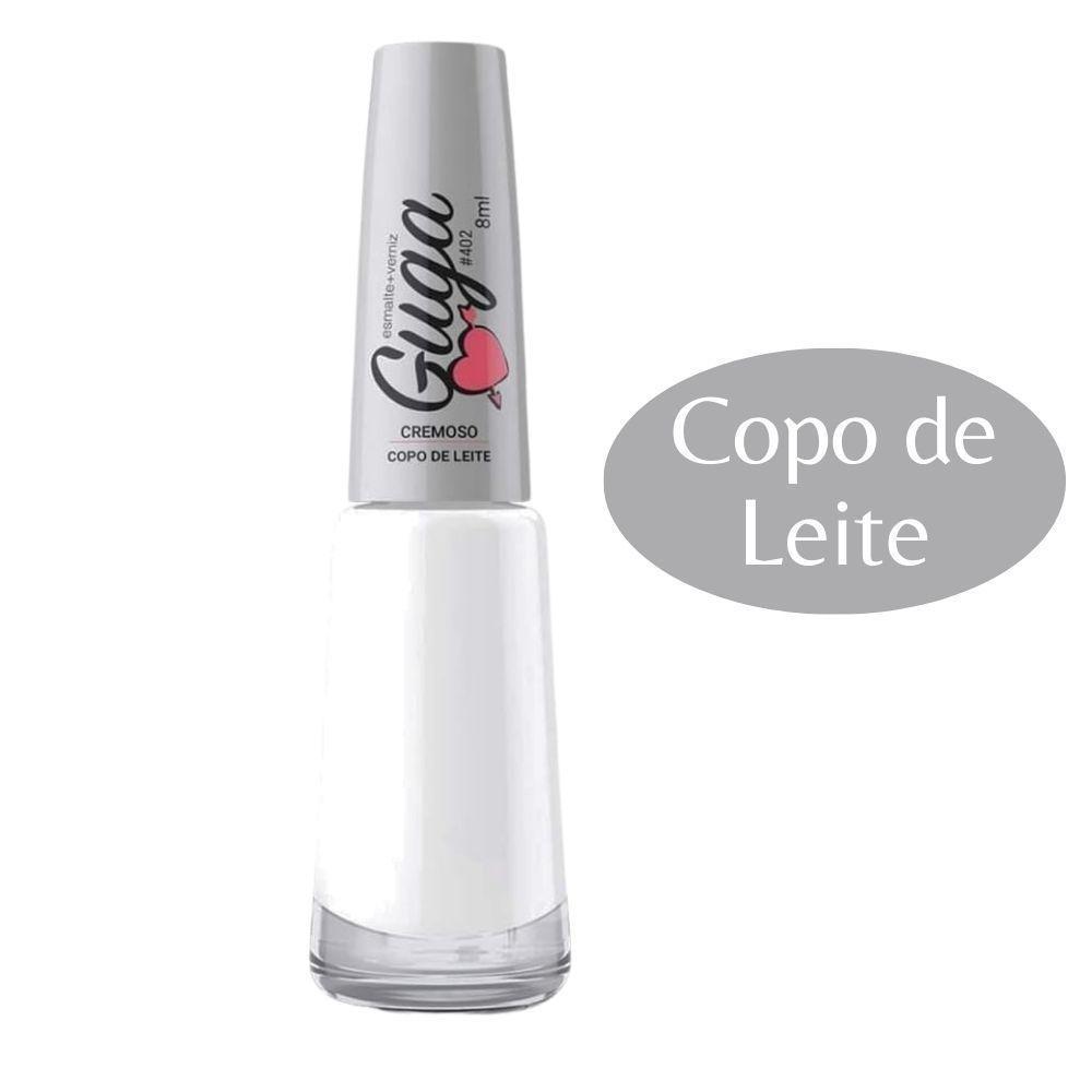 Kit 3 Esmalte Para Unhas Cremoso Copo De Leite Branco 8ml Guga - 2