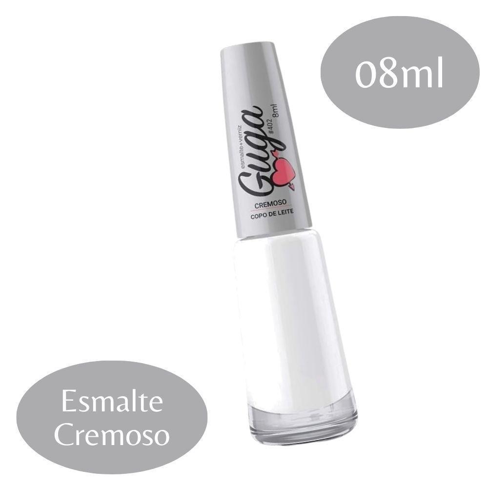 Kit 3 Esmalte Para Unhas Cremoso Copo De Leite Branco 8ml Guga - 3