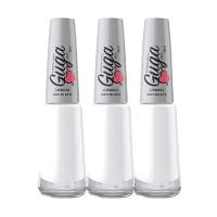 Kit 3 Esmalte Para Unhas Cremoso Copo De Leite Branco 8ml Guga - 1