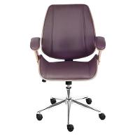 Cadeira Giratória Baixa Bergen Lisboa Or Design Estrutura Madeira Revestida Em Pu Café Base Rodízio - 2