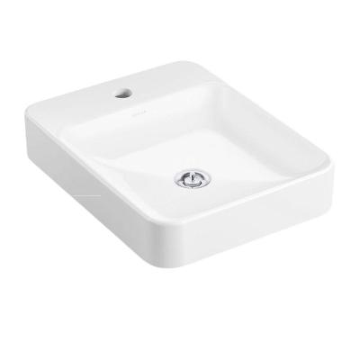 Cuba Para Banheiro Kohler Vox Petit De Sobrepor Retangular Com Mesa E Furo Branca 28560br-1-0