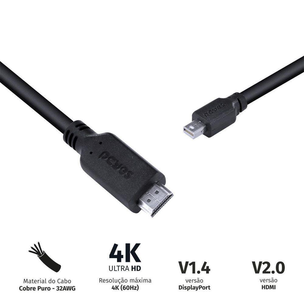 Cabo Mini Displayport Para Hdmi 2m - Pmdph4k-2 - 5