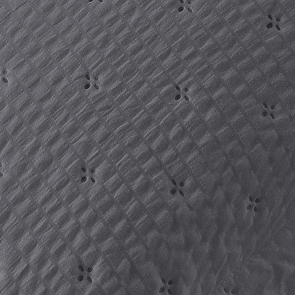 Cobre Leito King Analu Micropercal 300 Fios Dupla Face Texturizado 3 Peças - Chumbo - 4