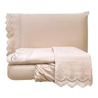 Jogo De Lençol Queen Lauren 300 Fios Micropercal Toque De Algodão 4 Peças - Rose - 1