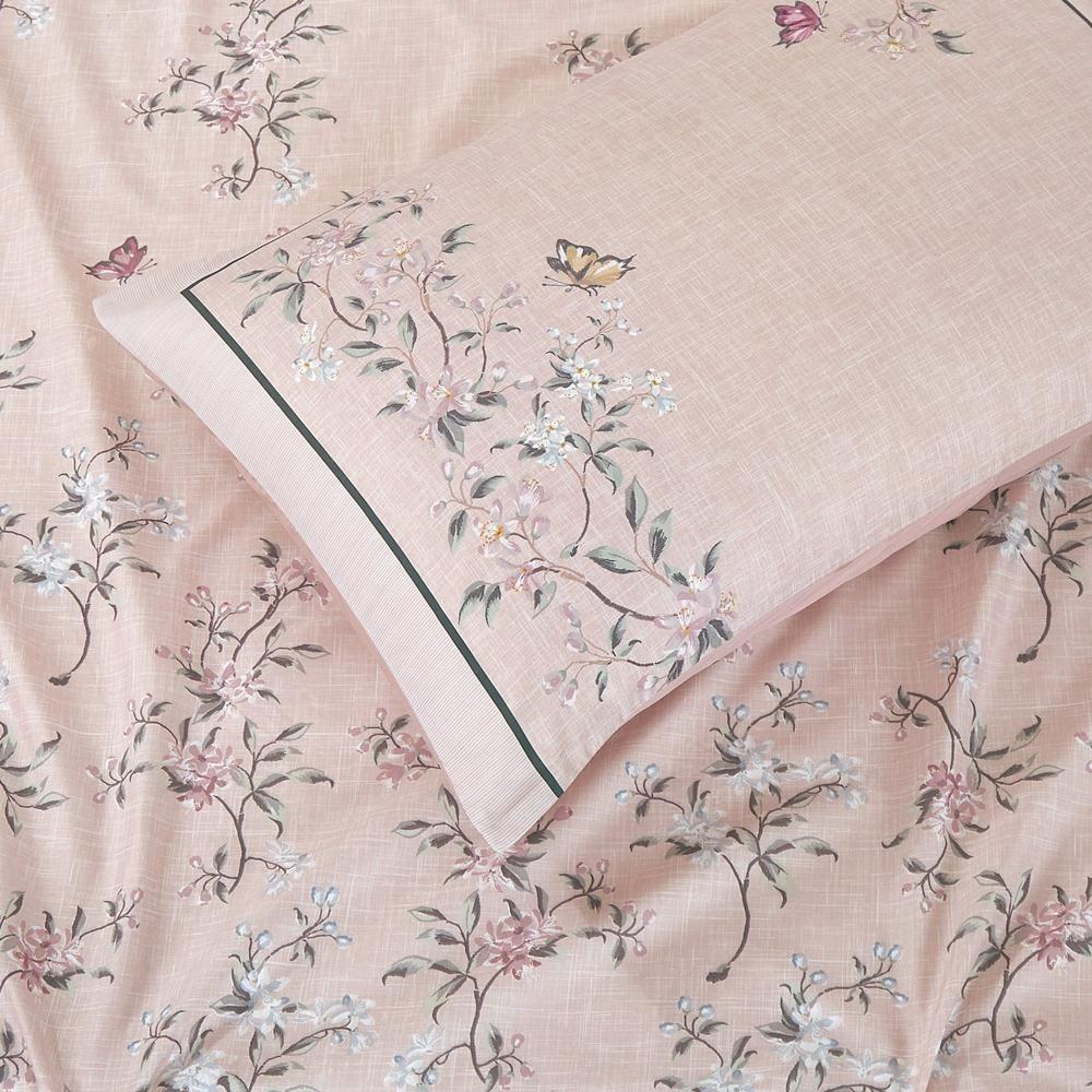 Jogo De Lençol King Micropercal 300 Fios Toque De Algodão 4 Peças - Ramo Malva - 3