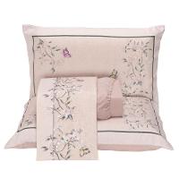 Jogo De Lençol King Micropercal 300 Fios Toque De Algodão 4 Peças - Ramo Malva - 1