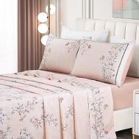 Jogo De Lençol Casal Padrão Micropercal 300 Fios Toque De Algodão 4 Peças - Ramo Malva - 2