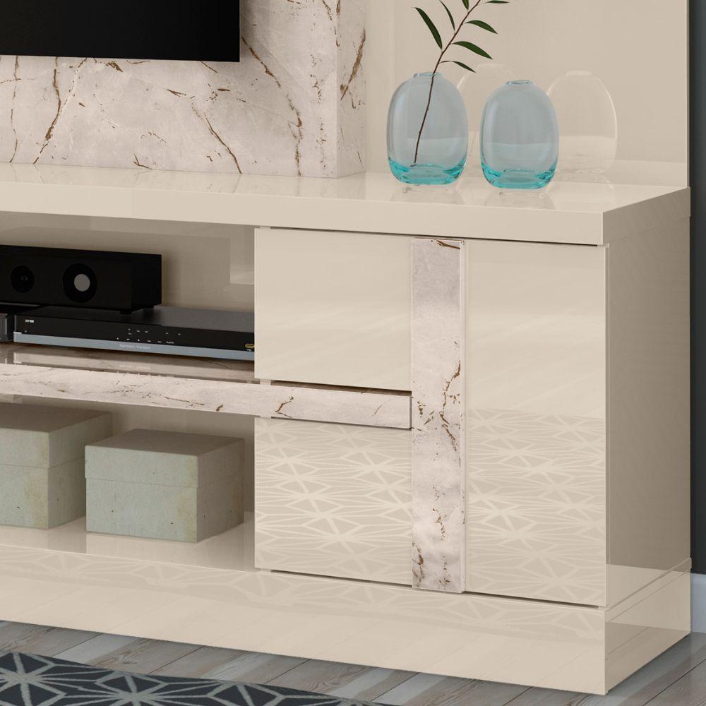 Estante Home Para Tv 55 Polegadas Alan Calacata Off White Madetec - 5