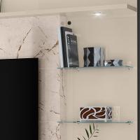 Estante Home Para Tv 55 Polegadas Alan Calacata Off White Madetec