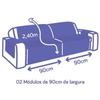 Protetor De Sofá Retrátil Dupla Face Microfibra 1,80m - Cinza/preto - 4