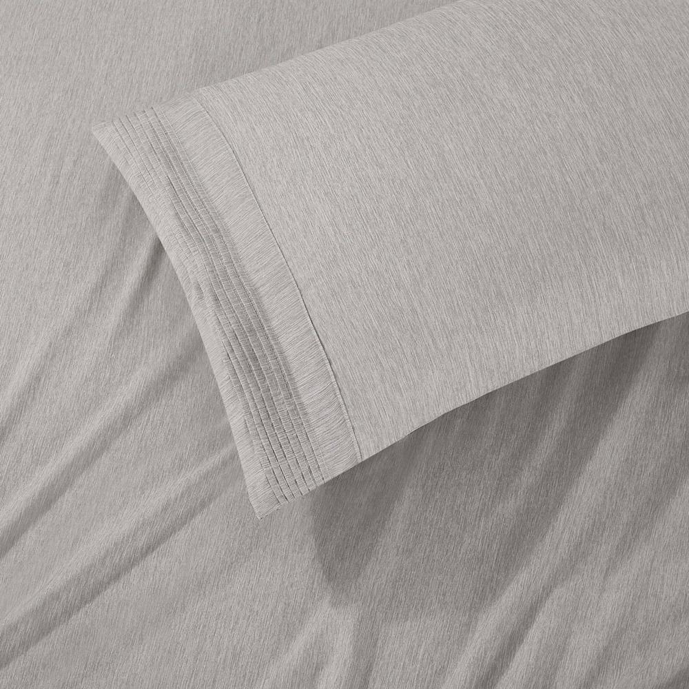 Jogo De Lençol Queen Mesclado Micropercal 300 Fios Toque De Algodão 4 Peças - Cinza - 3
