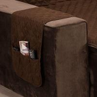 Protetor De Sofá Retrátil Dupla Face Microfibra 1,80m - Tabaco/cáqui - 3