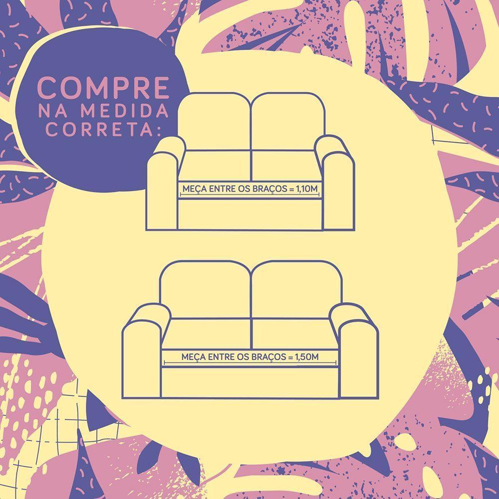 Protetor De Sofá Impermeável Dupla Face Padrão 2 E 3 Lugares Microfibra - Preto/cinza - 6