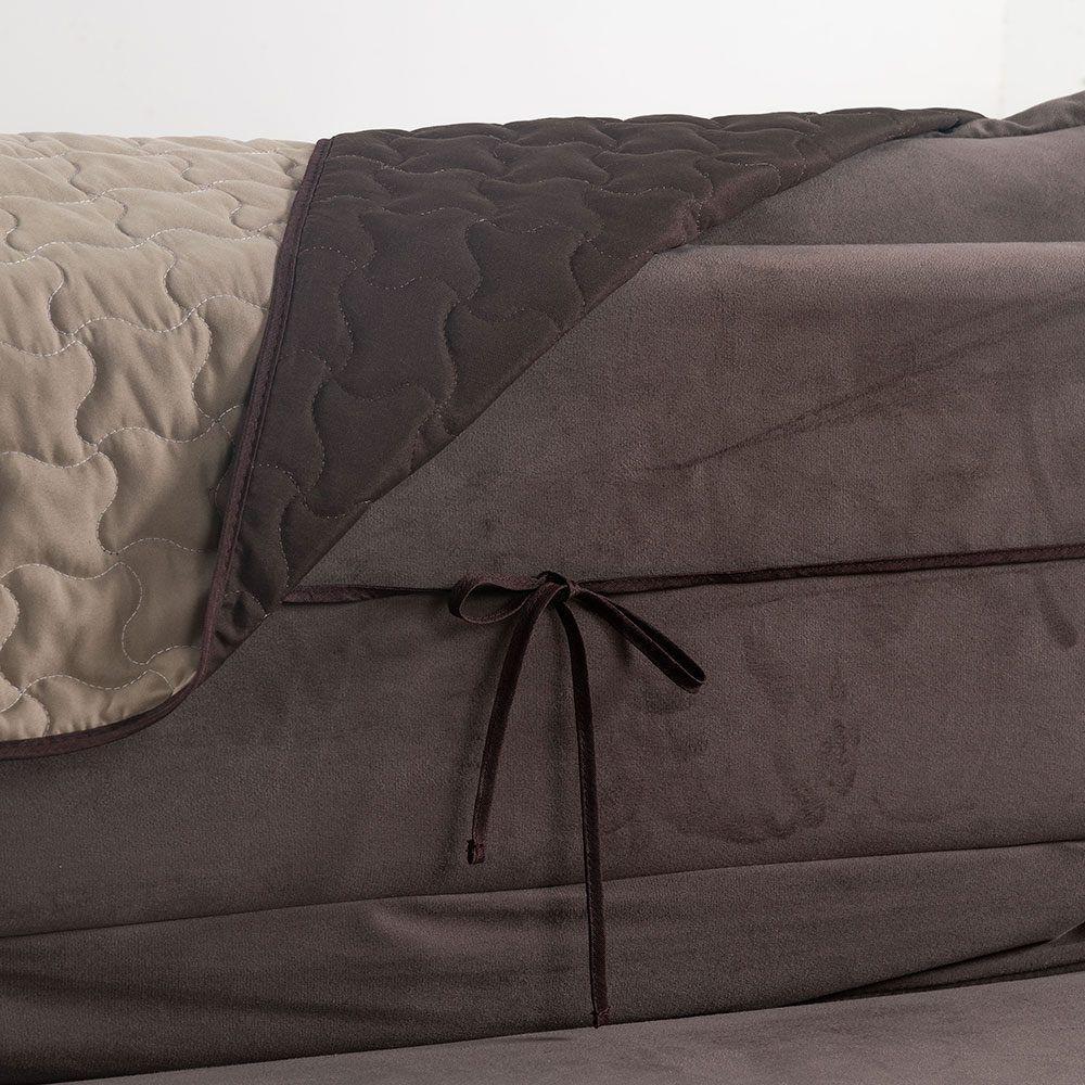 Protetor De Sofá Retrátil Shield Hipercal 400 Fios Dupla Face 2,20m - Caqui/tabaco - 6