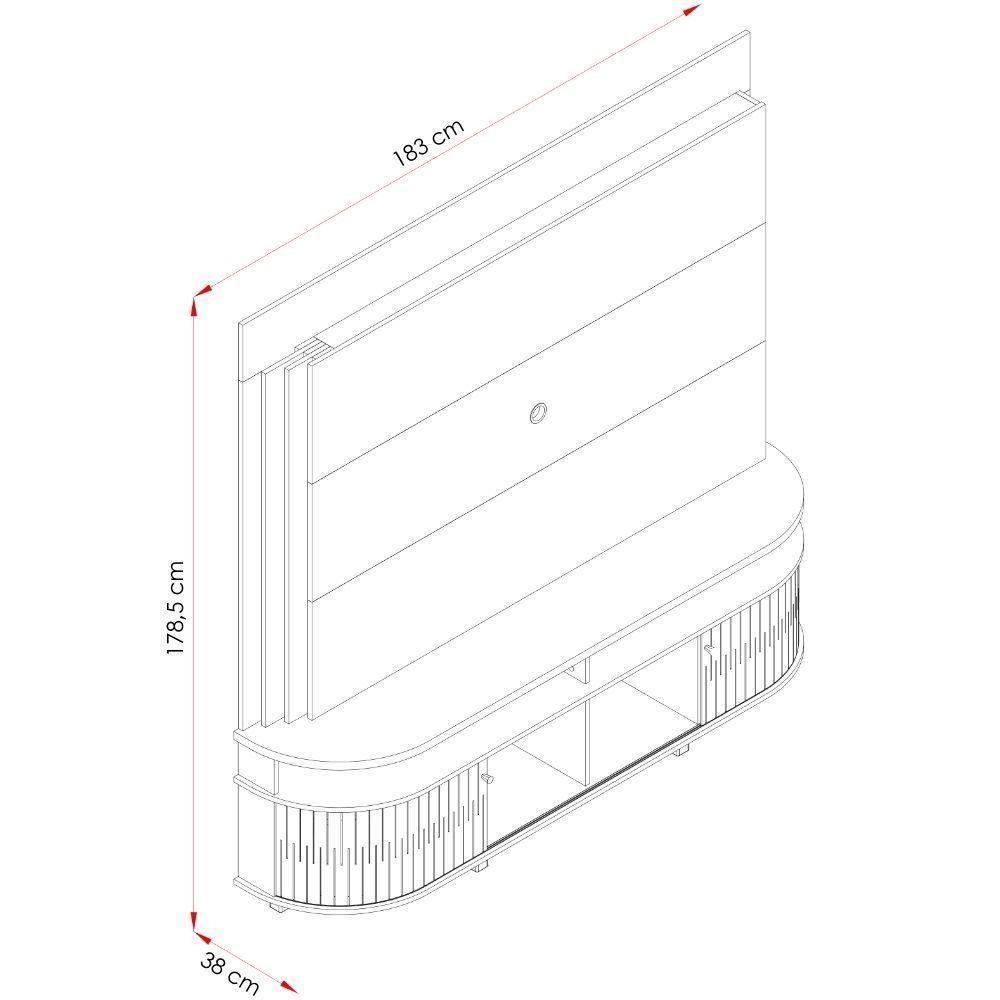 Estante Home Para Tv 65 Polegadas Daytona Fendi Naturale Madetec - 2