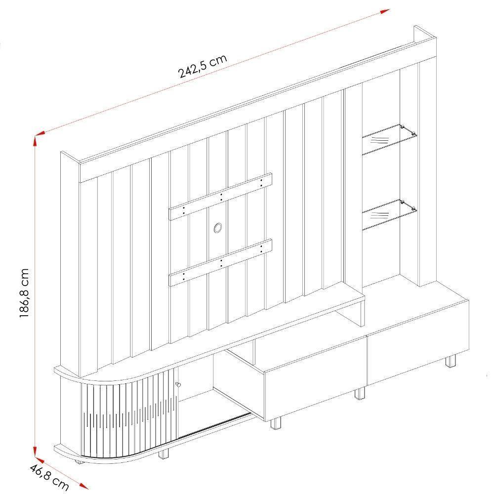 Estante Home Para Tv 70 Polegadas Le Mans Cumaru Madetec - 2