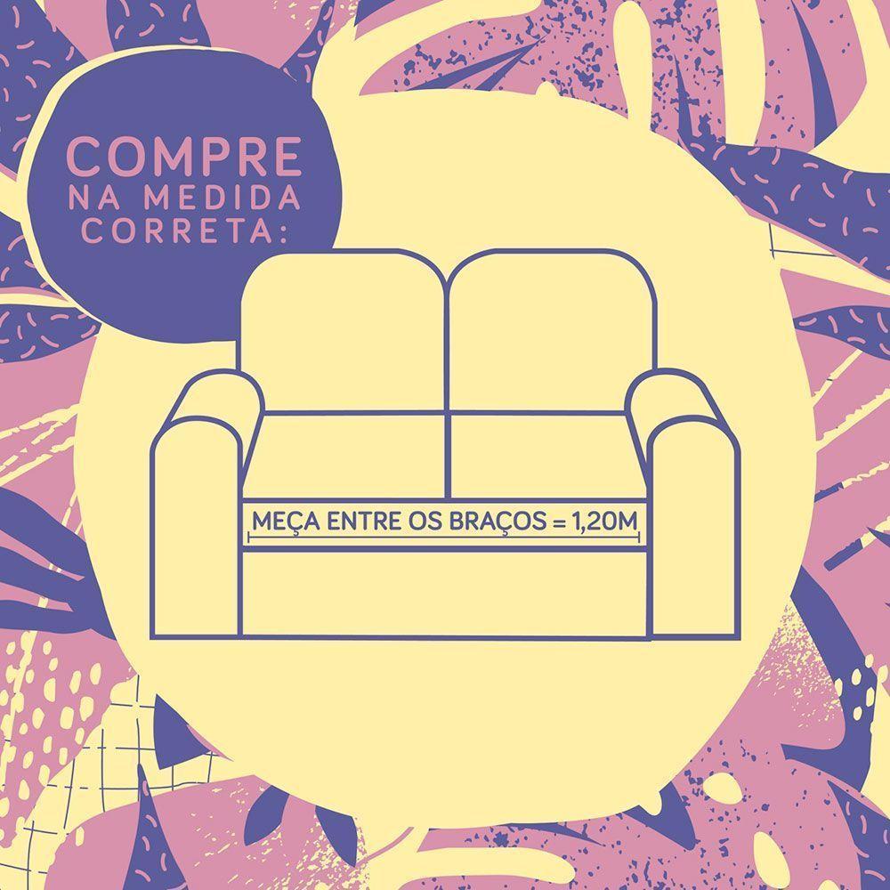 Protetor De Sofá Manu Dupla Face 2 Lugares King Microfibra - Tabaco/cáqui - 5