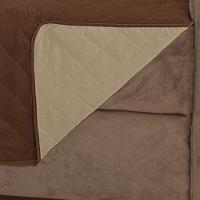 Protetor De Sofá Manu Dupla Face Padrão 4 Lugares Microfibra - Tabaco/cáqui