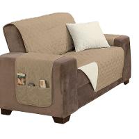 Protetor De Sofá Manu Dupla Face 2 Lugares King Microfibra - Cáqui/palha - 1