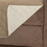 Protetor De Sofá Manu Dupla Face 3 Lugares King Microfibra - Cáqui/palha