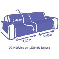 Protetor De Sofá Retrátil Dupla Face Microfibra 2,40m - Tabaco/cáqui - 4