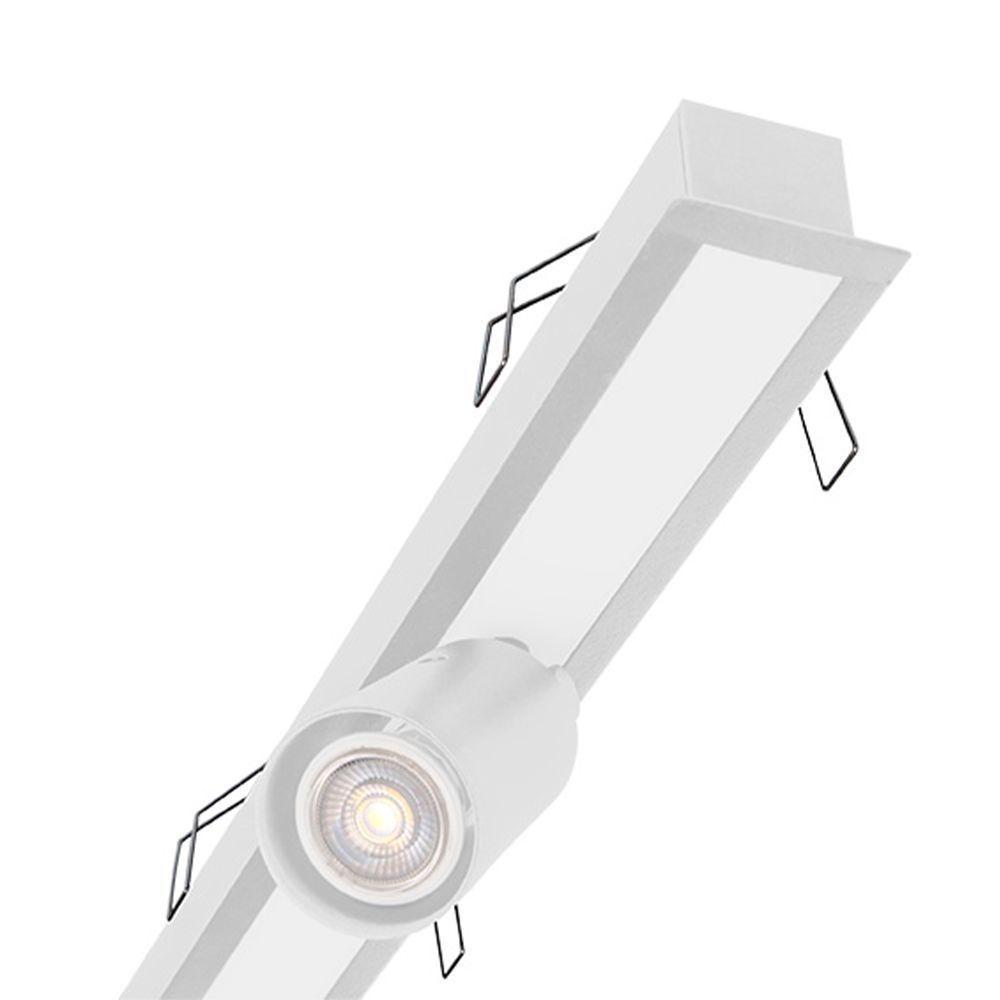 Luminária Embutir Taschibra Spire Led Linear 40w Com 2 Spot Mr11 Bivolt Branca 3000k Luz Quente - 3