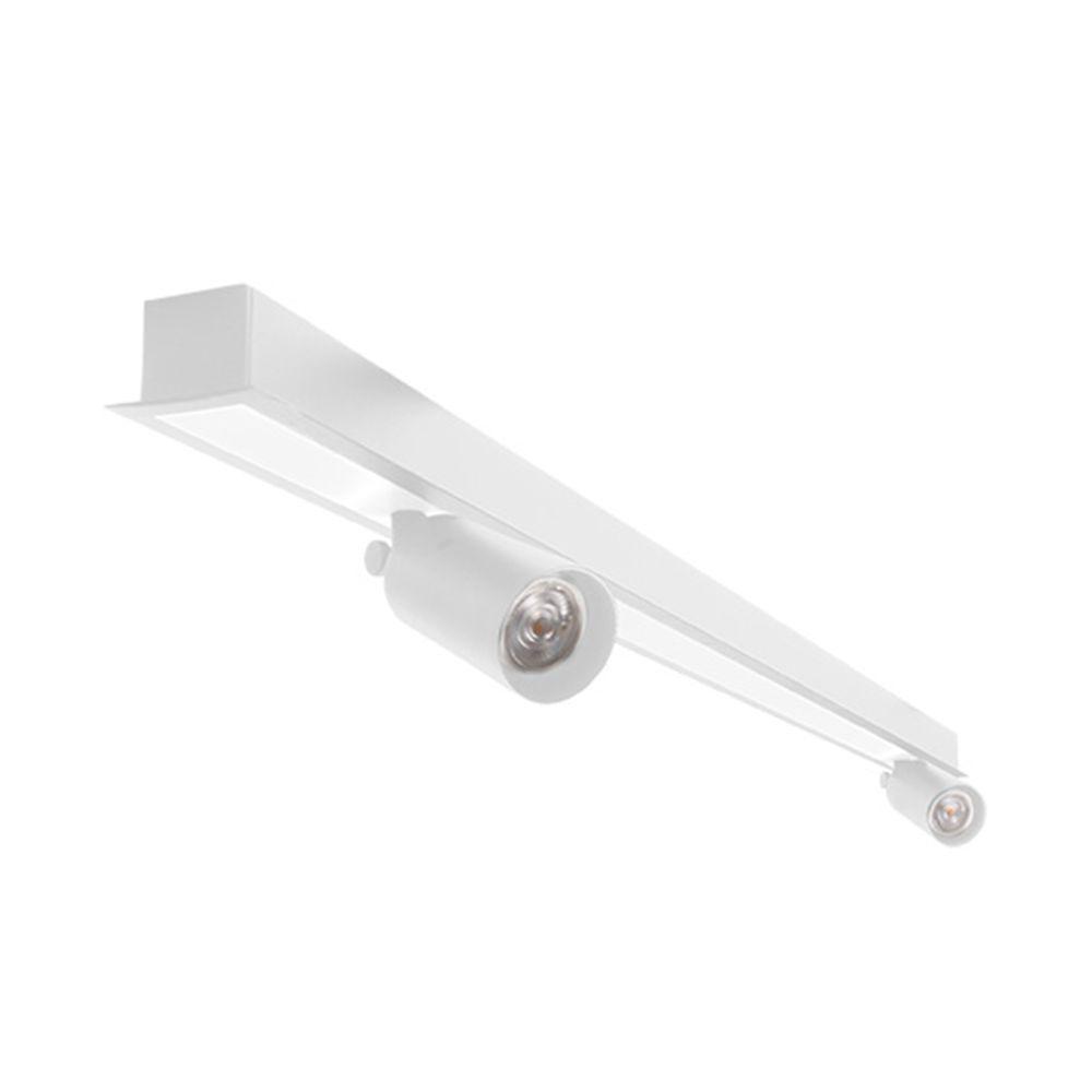 Luminária Embutir Taschibra Spire Led Linear 40w Com 2 Spot Mr11 Bivolt Branca 3000k Luz Quente - 4