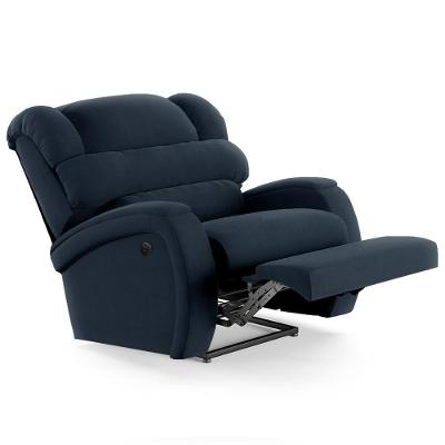 Poltrona Do Papai Reclinável Kalie Power Elétrica Fh9 Veludo Azul - Mpozenato