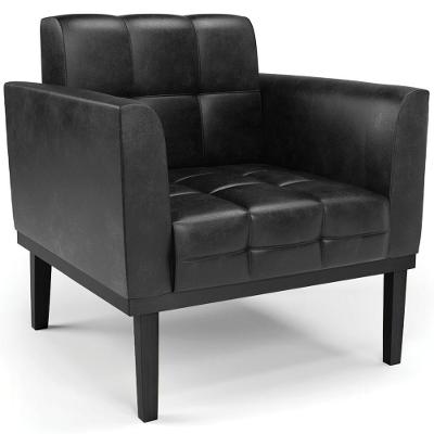 Poltrona Decorativa Ana Sintético Pu Preto Ibiza