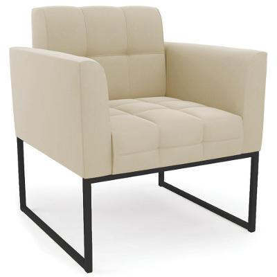 Poltrona Decorativa Ana Suede Bege Preto Ibiza